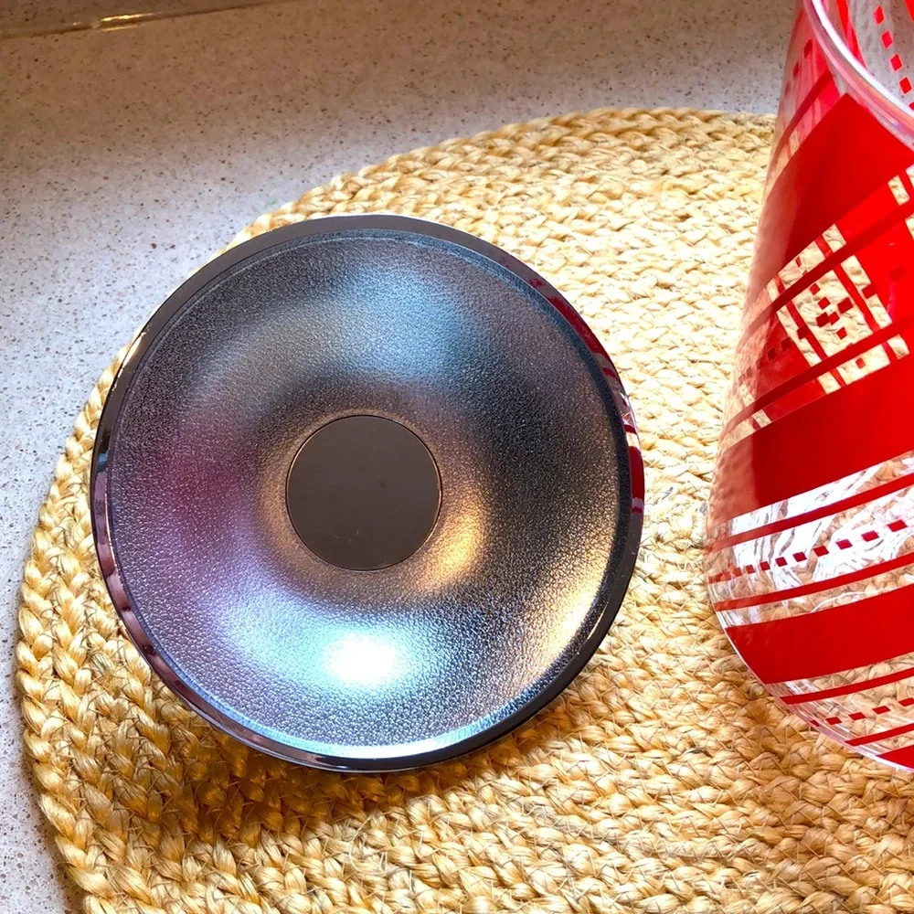 Williams Sonoma Candy Cane Striped Collectable Glass Canister w/ Dalmatian Lid